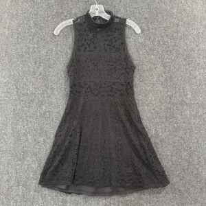 Show Me Your Mumu Alexa Dress Women's Small Black Mock Neck Lace Party USA